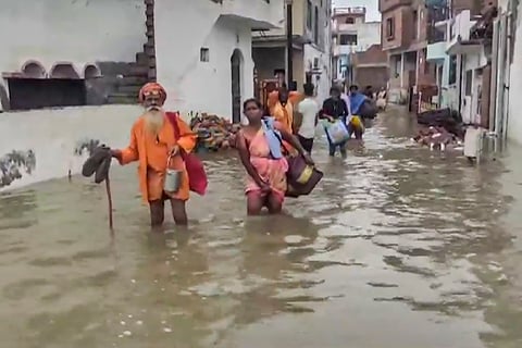 Flooded street in Ayodhya